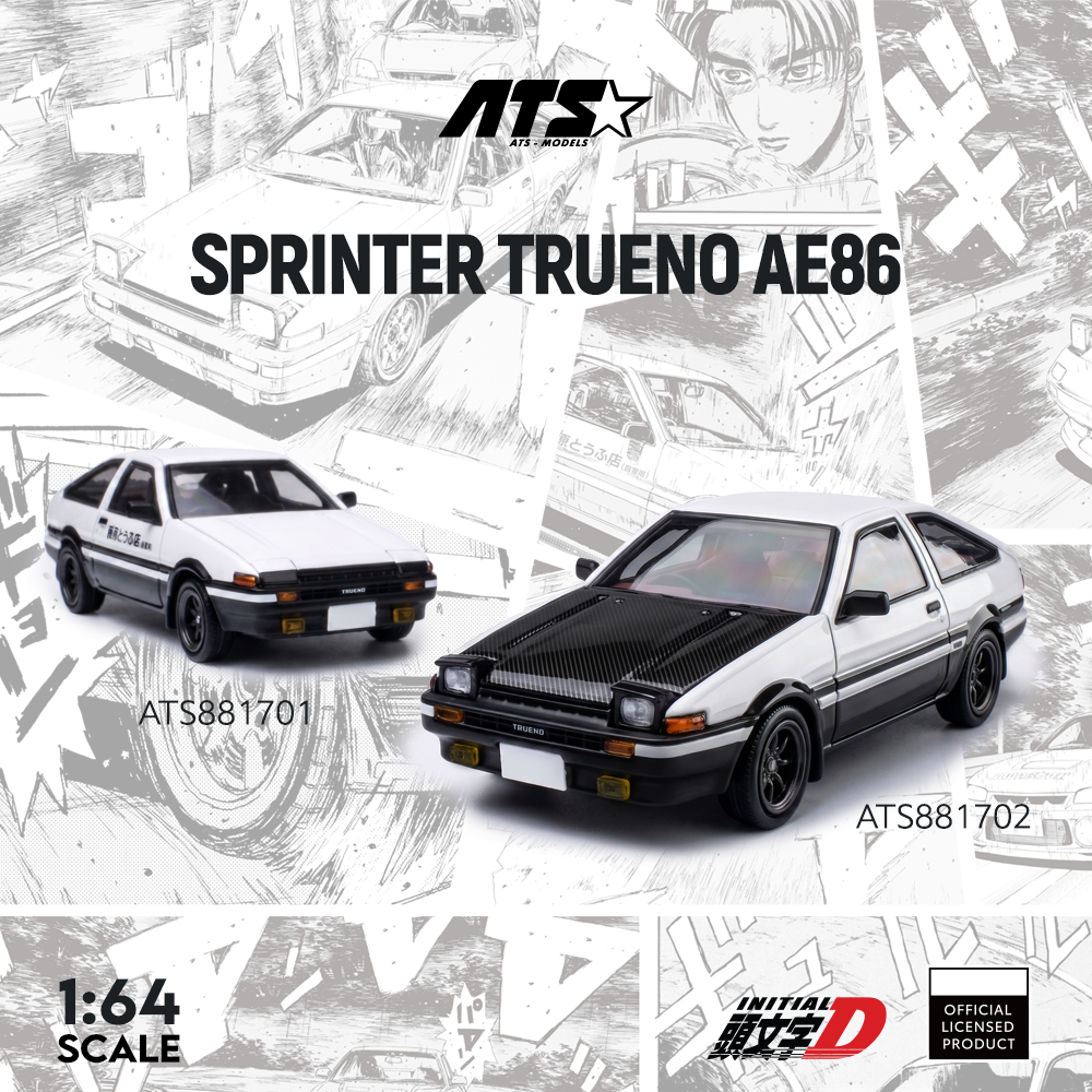 Die Cast Car 1 64 - ATS 1:64 Sprinter Trueno AE86 Black