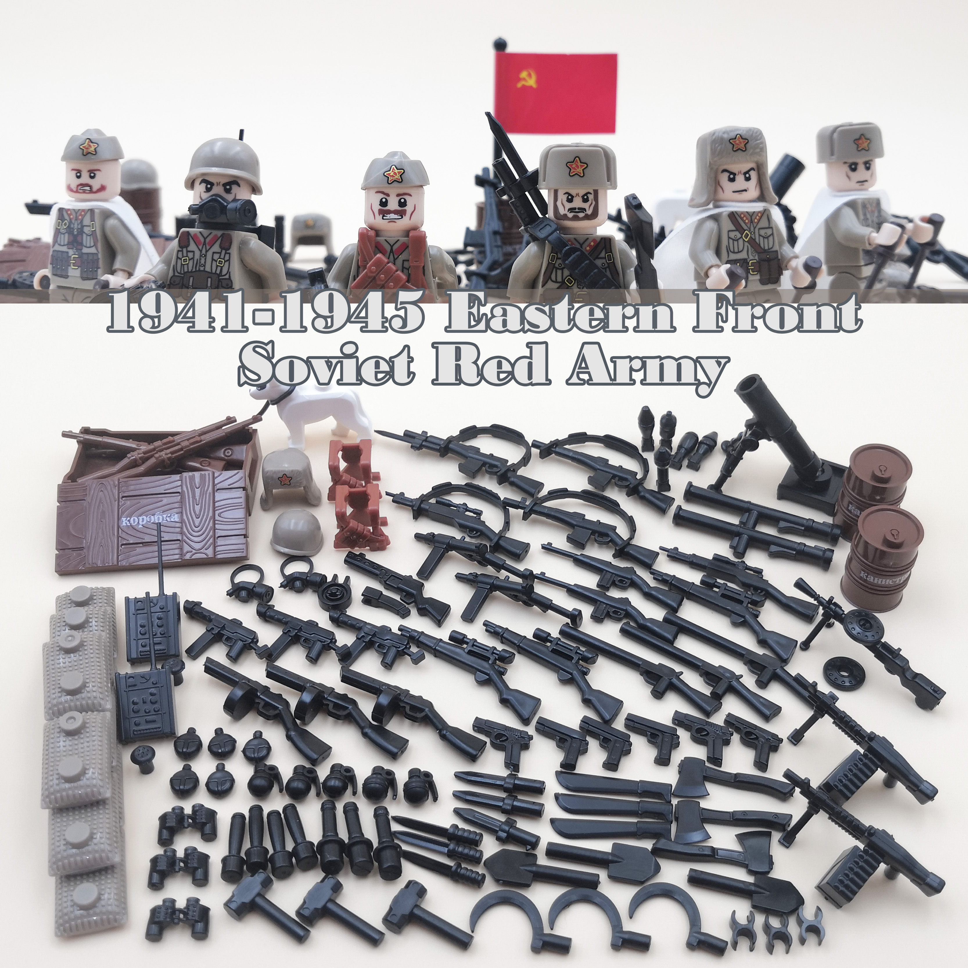 WW2 Soldier US Russia Soviet R - огляд і ціна Lego Minifigure Holder