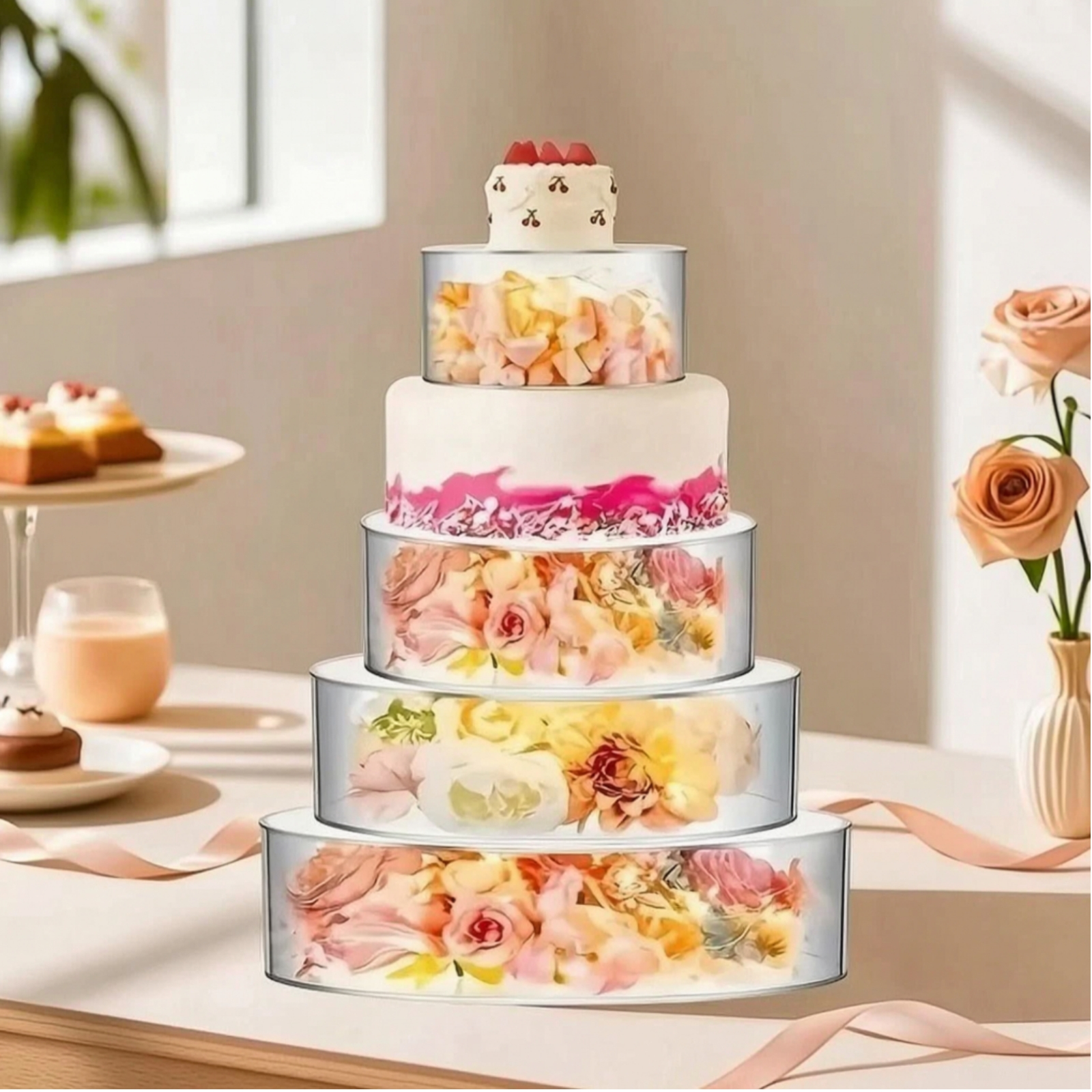4 Pieces Cake Display Cylinder - огляд і ціна Display Risers Set