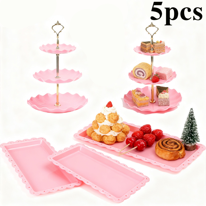2/5pcs luxury pink cake rack d - огляд і ціна Display Risers Set