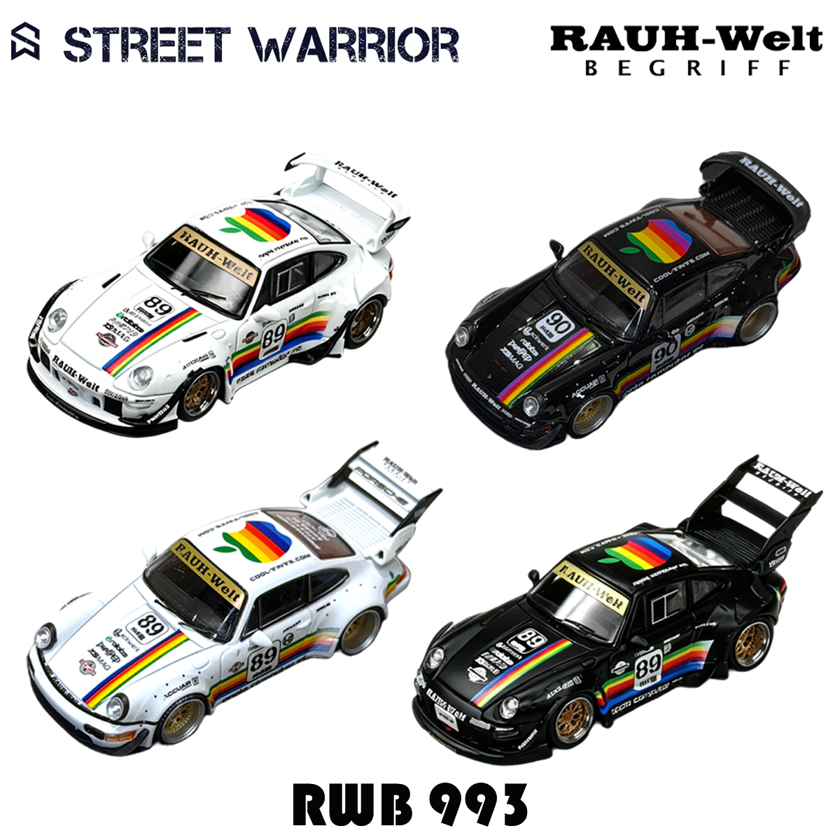 SW In Stock 1:64 RWB 993 Black - огляд і ціна Die Cast Car 1 64